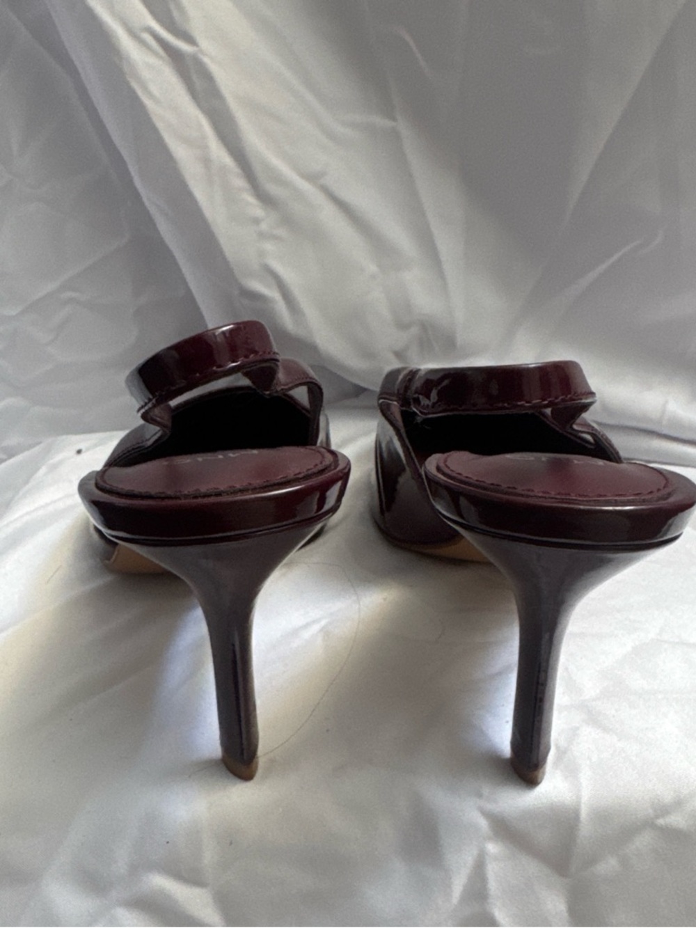 Mango Burgundy Patent Pointed-Toe Slingback Heels - Picture 2 of 5
